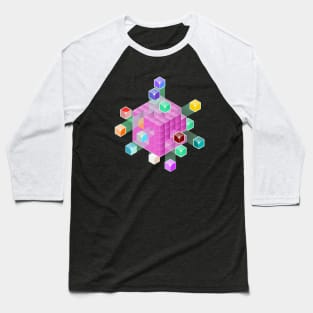 Magic colour cubes floating Baseball T-Shirt